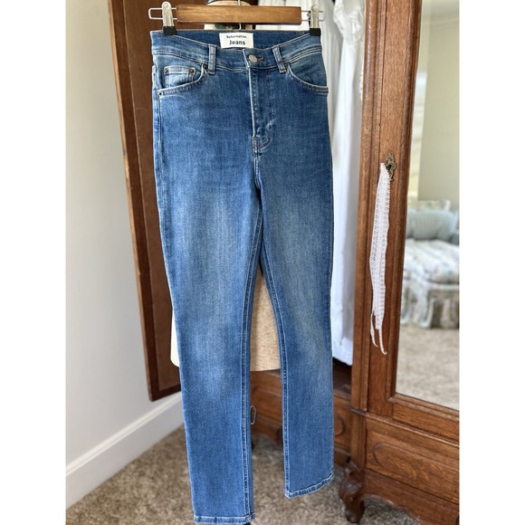 Reformation Jeans High Rise Destin Wash Slim Fit Denim Blue Size‎ 24 - Picture 1 of 8